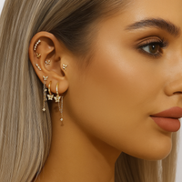 Set Orecchini Floreali in Acciaio Inox con Zircone 3A™