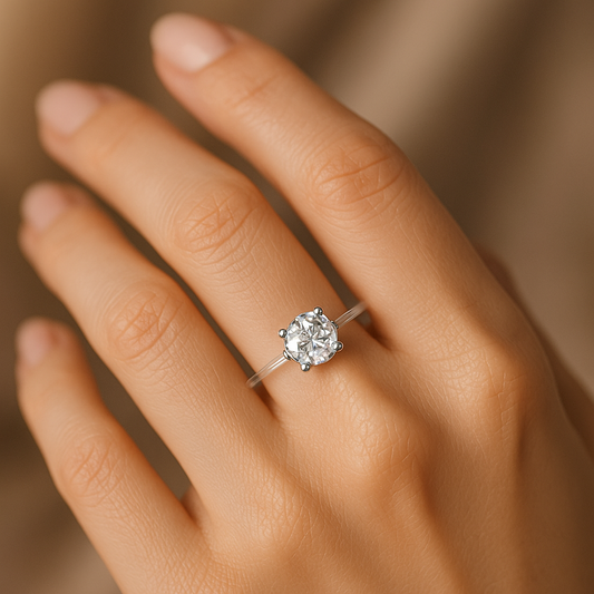 Anello Trasparente con Effetto Invisibile - Moissanite