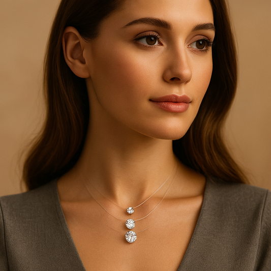Collana Trasparente con Effetto Invisibile - Moissanite