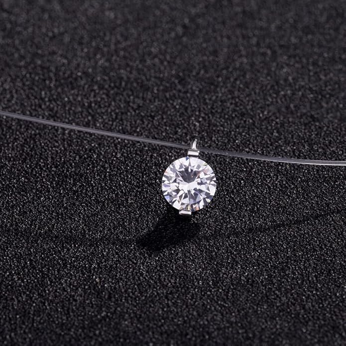 Collana Trasparente con Effetto Invisibile - Moissanite