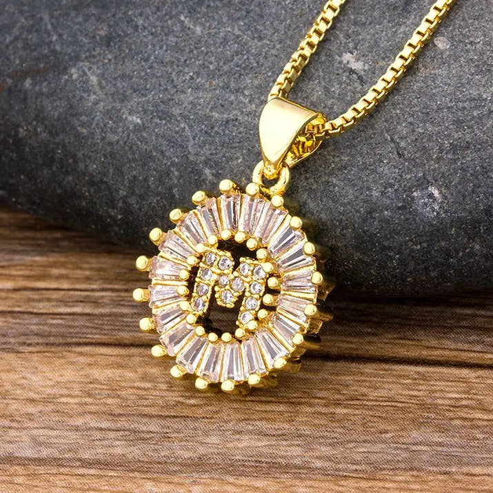 Collane con iniziale in Zircone placcato oro e argento | Set 2 pezzi