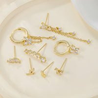 Set Orecchini Floreali in Acciaio Inox con Zircone 3A™