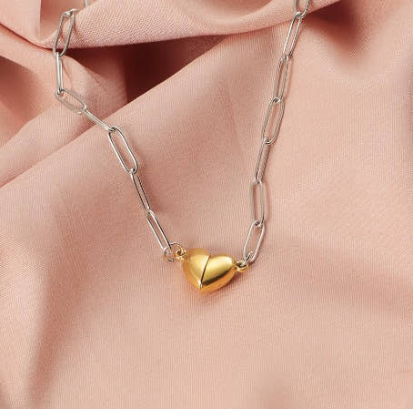 Collana con Cuore Divisibile | Acciaio Inox placcato oro 18K