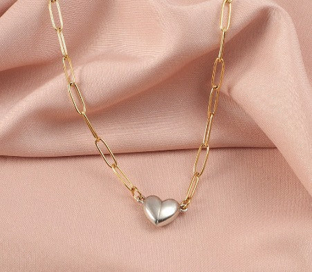 Collana con Cuore Divisibile | Acciaio Inox placcato oro 18K