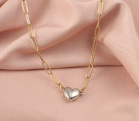 Collana con Cuore Divisibile | Acciaio Inox placcato oro 18K