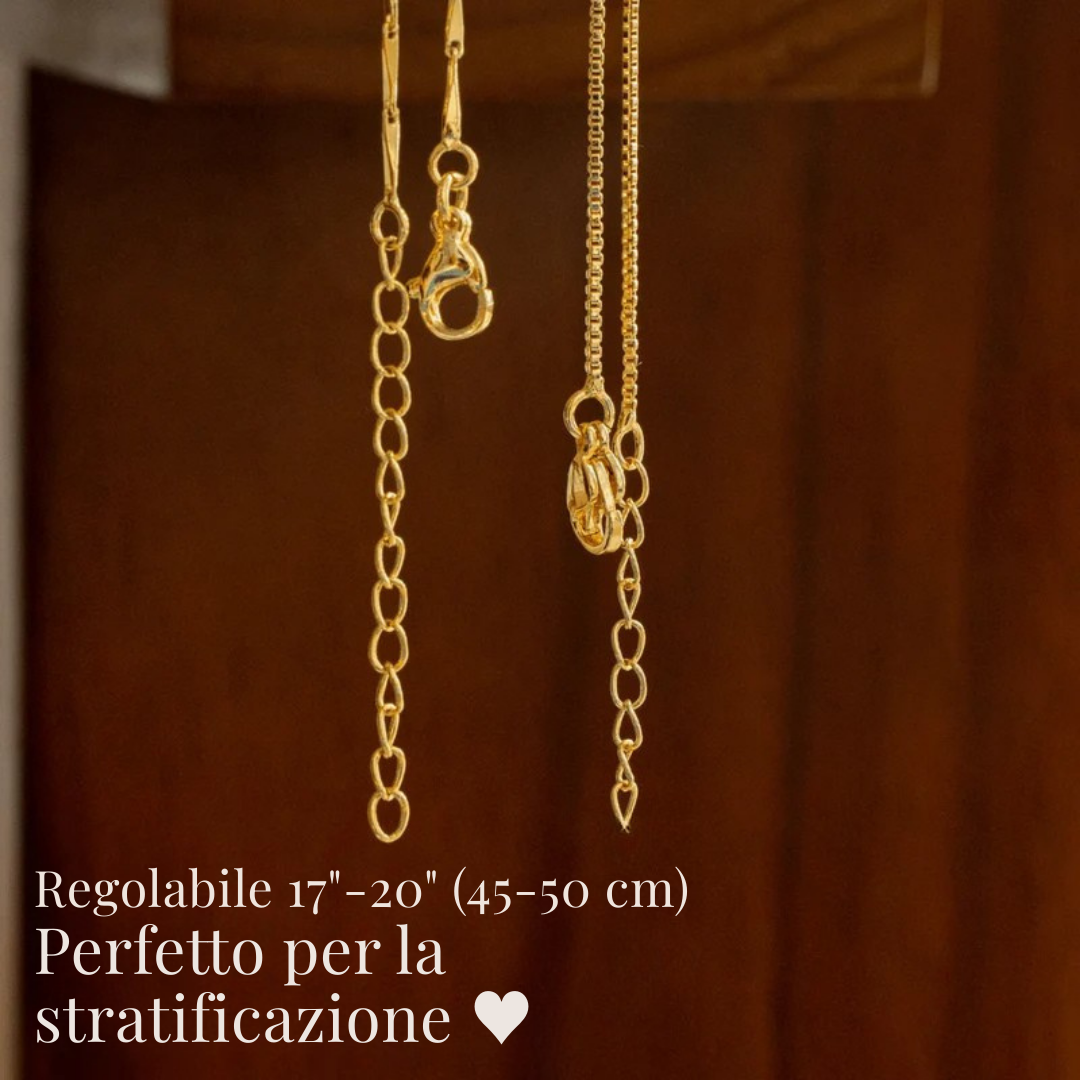 Collane con iniziale in Zircone placcato oro e argento | Set 2 pezzi