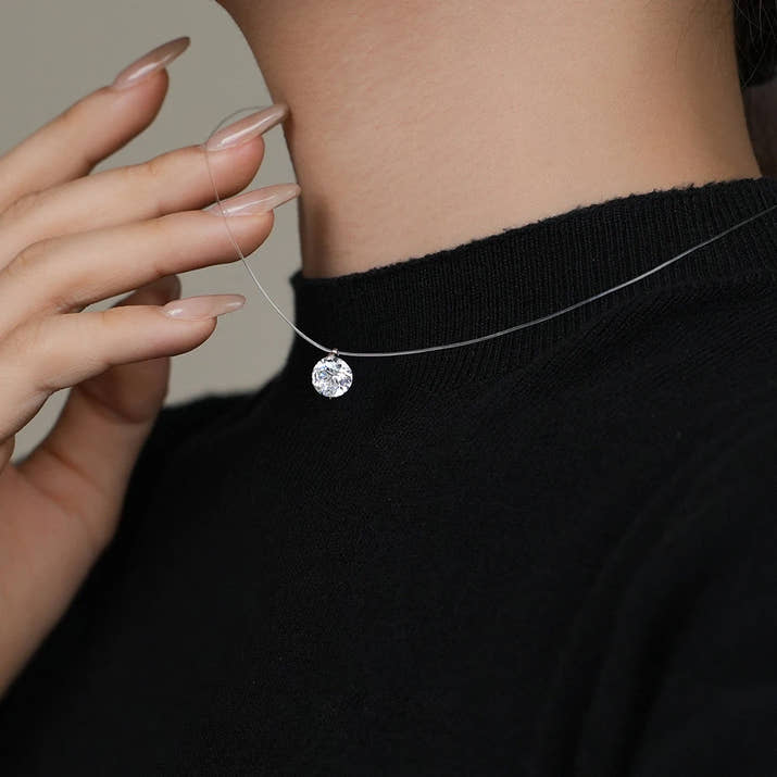 Collana Trasparente con Effetto Invisibile - Moissanite