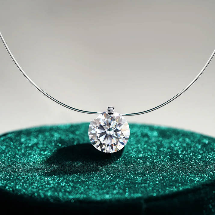 Collana Trasparente con Effetto Invisibile - Moissanite