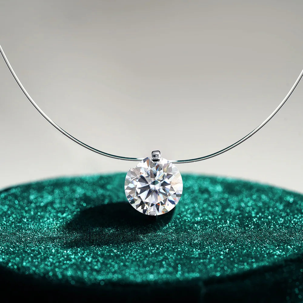 Collana Trasparente con Effetto Invisibile - Moissanite