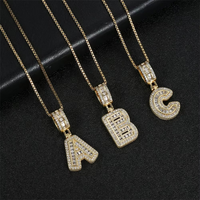 Collane con iniziale in Zircone placcato oro e argento | Set 2 pezzi