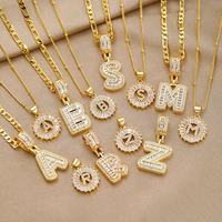 Collane con iniziale in Zircone placcato oro e argento | Set 2 pezzi