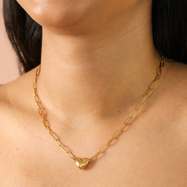 Collana con Cuore Divisibile | Acciaio Inox placcato oro 18K