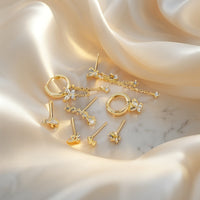 Set Orecchini Floreali in Acciaio Inox con Zircone 3A™